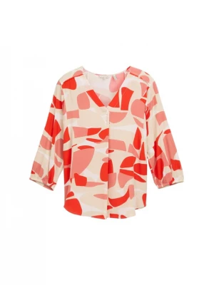 Foto van product TOM TAILOR Blouse champagne / rood / watermeloen rood / offwhite