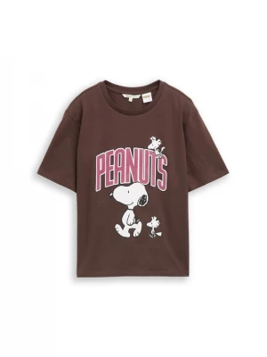Foto van product TOM TAILOR DENIM Shirt 'Peanuts' donkerbruin / pink / zwart / wit