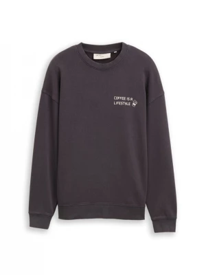 Foto van product TOM TAILOR DENIM Sweatshirt donkergrijs / wit