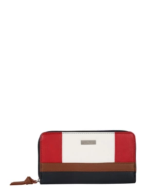 Foto van product TOM TAILOR Portemonnee 'Juna' donkerblauw / bruin / rood / wit