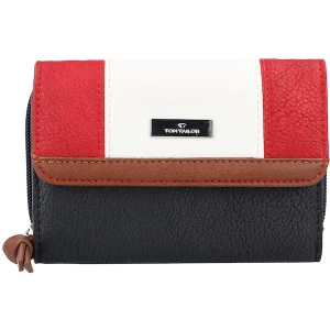 Foto van product TOM TAILOR Portemonnee 'Juna' nachtblauw / bruin / rood / wit