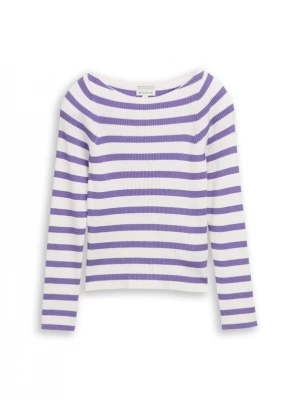 Foto van product TOM TAILOR Trui donkerlila / wit