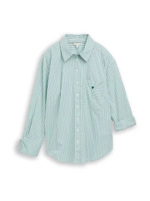 Foto van product Tom Tailor Women + Blouse lichtblauw / smaragd / wit