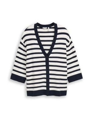 Foto van product Tom Tailor Women + Gebreid vest nachtblauw / wit