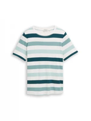 Foto van product Tom Tailor Women + Shirt petrol / mintgroen / wit