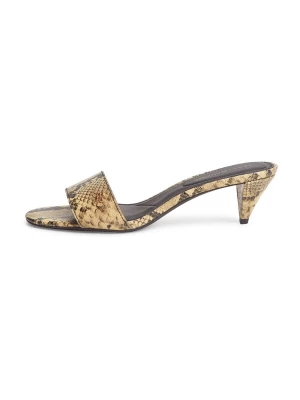 Foto van product TOMMY HILFIGER Muiltjes 'Snake Print Heeled' beige / chocoladebruin