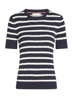 Foto van product TOMMY HILFIGER Trui 'Cable Short Sleeve' blauw / wit
