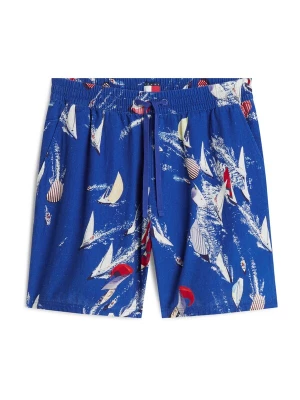 Foto van product Tommy Jeans Broek 'Print Blend Regular' blauw / lichtgeel / kersrood / wit