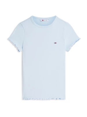 Foto van product Tommy Jeans Shirt 'Ruffle Trim Slim' lichtblauw