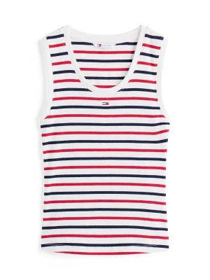 Foto van product Tommy Jeans Top 'Essential' nachtblauw / donkerrood / wit