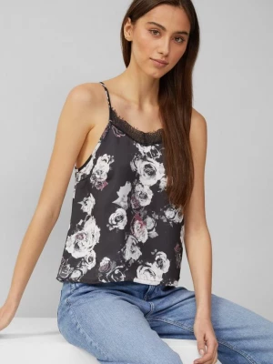 Foto van product Top met all-over print en kant aan de halslijn QS zwart