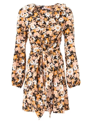 Foto van product Traffic People Jurk 'Trope' lichtbeige / goudgeel / rosa / zwart