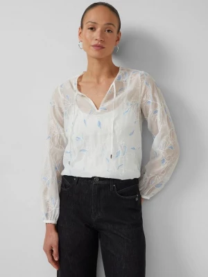 Foto van product Transparante blouse met tricot en tuniekhalslijn s.Oliver crème