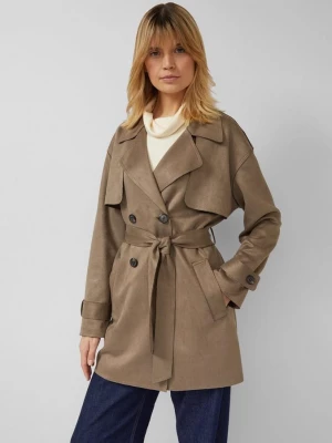 Foto van product Trenchcoat met suède-look riem s.Oliver bruin