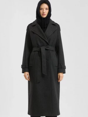 Foto van product Trenchcoat met wollen riem QS zwart
