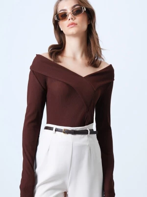 Foto van product Trend Alaçatı Stili Shirt donkerbruin