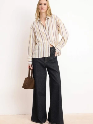 Foto van product Trendyol Blouse chocoladebruin / geel / wit