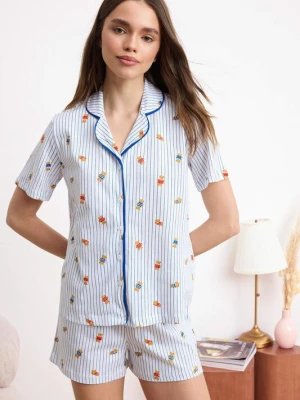 Foto van product Trendyol Korte pyjama blauw / bruin / wit