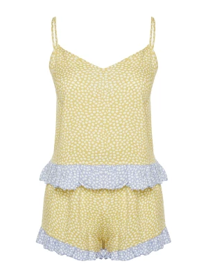 Foto van product Trendyol Korte pyjama lichtblauw / lichtgeel / wit