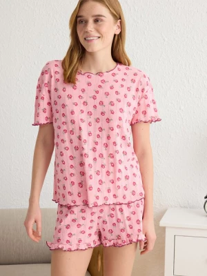 Foto van product Trendyol Korte pyjama mauve / rosa / rood / wijnrood