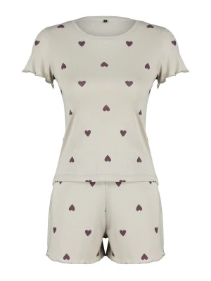 Foto van product Trendyol Korte pyjama pastelgroen / aubergine / wit