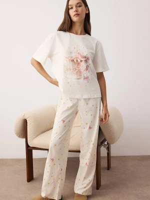Foto van product Trendyol Pyjama ecru / mosterd / rosa / oudroze