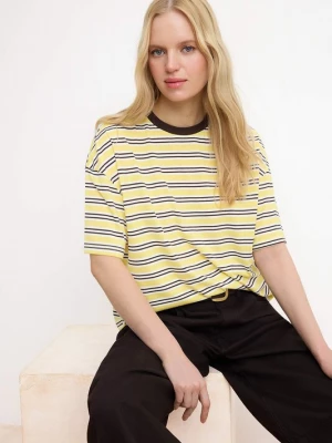 Foto van product Trendyol Shirt donkerbruin / geel / wit
