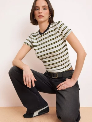Foto van product Trendyol Shirt lichtgeel / grijs gemêleerd / zwart / wit