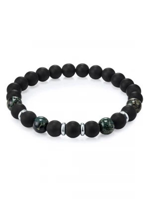 Foto van product True Rebels Armband smaragd / zwart / zilver