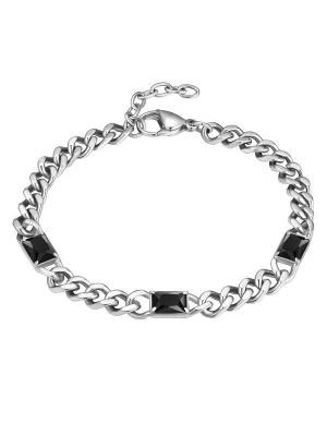 Foto van product True Rebels Armband zwart / zilver