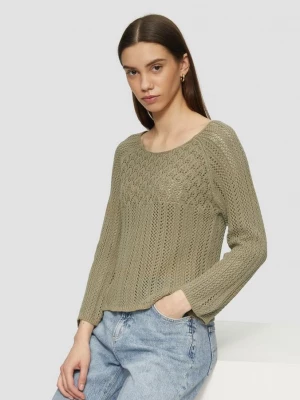 Foto van product Trui met gehaakte look QS olijfgroen