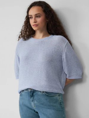 Foto van product Trui met korte mouwen van bandjesgaren QS blauw