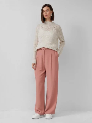 Foto van product Twill broek met riem en hoge taille s.Oliver roze
