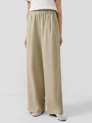 Foto van product Twill broek met wijde pijpen en plooi s.Oliver beżowy