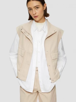 Foto van product Twill gilet in een relaxte pasvorm met opstaande kraag s.Oliver beżowy