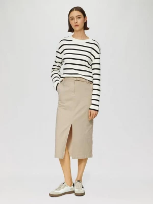 Foto van product Twill midirok met riem en split s.Oliver bruin