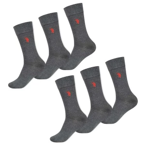 Foto van product U.S. POLO ASSN. Sokken grijs gemêleerd / donkerrood