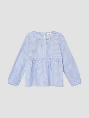 Foto van product Uitlopende blouse met strepen en edelstenen s.Oliver blauw