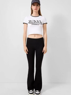 Foto van product Uitlopende jersey broek met logo borduursel | QS x Von Dutch zwart