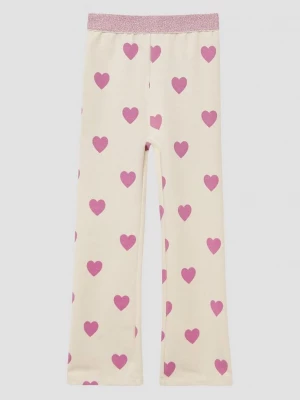 Foto van product Uitlopende legging met glitter tailleband en print s.Oliver beżowy