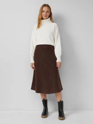 Foto van product Uitlopende midirok van lichtgewicht sweat s.Oliver bruin