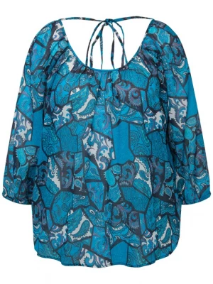 Foto van product Ulla Popken Blouse blauw / azuur / zwart / offwhite