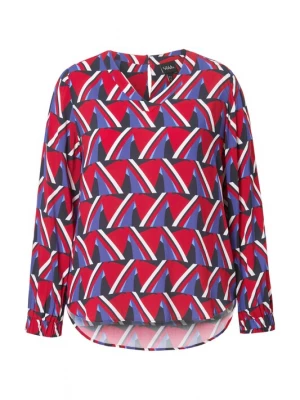 Foto van product Ulla Popken Blouse donkerblauw / robijnrood / zwart / wit