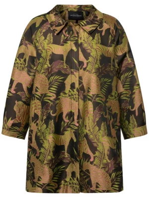 Foto van product Ulla Popken Blouse donkerbruin / kiwi / eosine / zwart