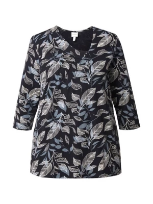 Foto van product Ulla Popken Blouse hemelsblauw / zwart / wit