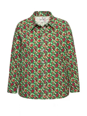 Foto van product Ulla Popken Blouse lichtgroen / rood / wit