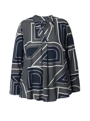Foto van product Ulla Popken Blouse marine / antraciet / wit