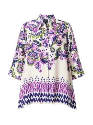 Foto van product Ulla Popken Blouse navy / olijfgroen / lila / offwhite