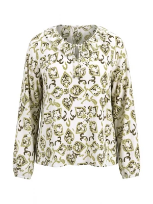 Foto van product Ulla Popken Blouse olijfgroen / natuurwit