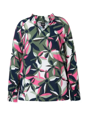 Foto van product Ulla Popken Blouse olijfgroen / pink / zwart / wit